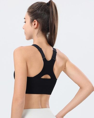 حمالات صدر رياضية للنساء من Racerback حمالات صدر عالية الدعم مبطنة للتمرين حمالة صدر رياضية لليوجا بدون خياطة in Saudi Arabia