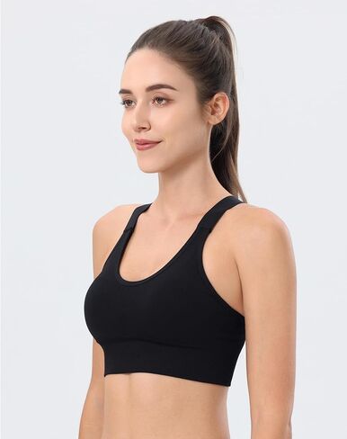 حمالات صدر رياضية للنساء من Racerback حمالات صدر عالية الدعم مبطنة للتمرين حمالة صدر رياضية لليوجا بدون خياطة in Saudi Arabia