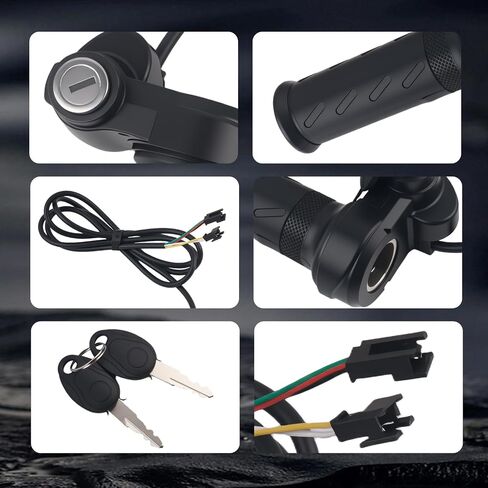 Full Twist Throttle Ebike Grip with 2 Keys,Rubber Ebike Throttle for Speed Control,Universal Electric Bike Throttles Bike Accessories for Electric Bicycle Scooters Trikes in Saudi Arabia