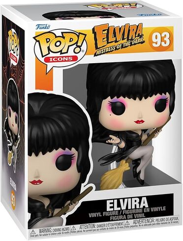Funko Pop! Icons: Elvira Mistress of The Dark - Elvira - Broom - Collectable Vinyl Figure - Gift Idea - Official Merchandise - Toys for Kids & Adults - Horror Fans - Model Figure for Collectors in Saudi Arabia