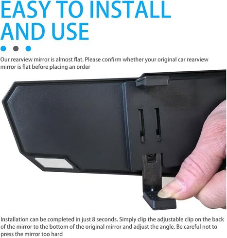 Car Rear View Mirror, Panoramic Convex Clip-On Wide Angle Large Vehicle Rearview Mirror for Blind Spot, HD Glass Automotive Interior Accessories, Universal for SUV Sedan Truck in Saudi Arabia