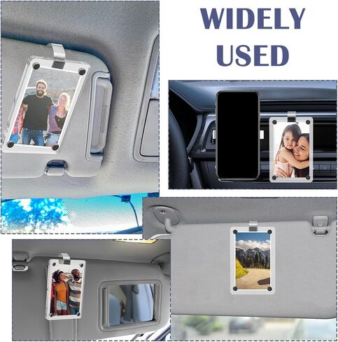 Acrylic Magnetic Photo Visor Clips for Cars, Personalized Photo Holder, Visor Clips for Cars, Personalized Car Accessories Can Be Used to Add Your Personal Photo in Saudi Arabia
