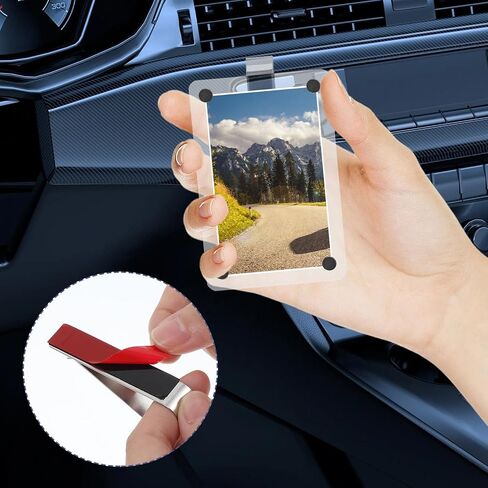 Acrylic Magnetic Photo Visor Clips for Cars, Personalized Photo Holder, Visor Clips for Cars, Personalized Car Accessories Can Be Used to Add Your Personal Photo in Saudi Arabia