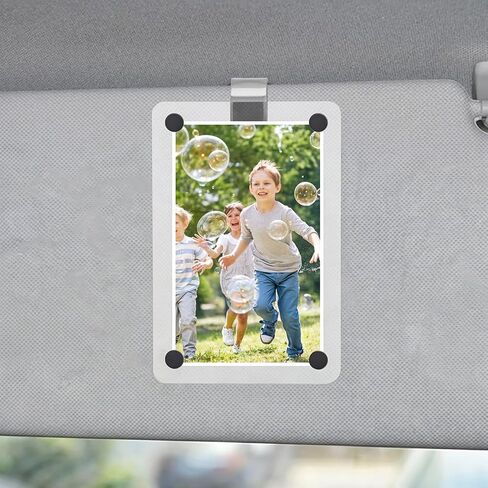 Acrylic Magnetic Photo Visor Clips for Cars, Personalized Photo Holder, Visor Clips for Cars, Personalized Car Accessories Can Be Used to Add Your Personal Photo in Saudi Arabia