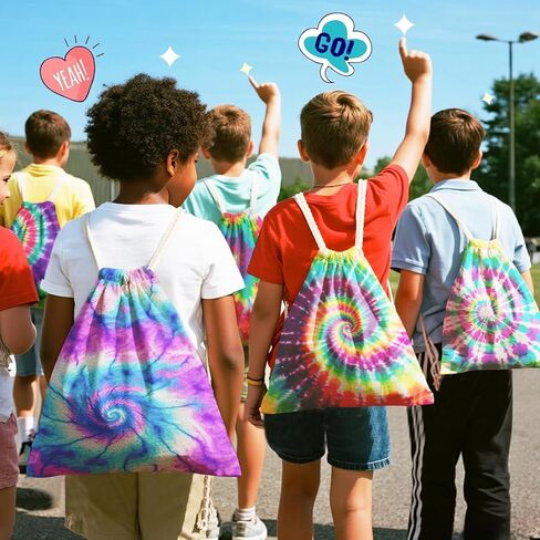Drawstring Bags 24pcs White Thickened Fabric White Cotton Canvas DIY for Tie Dye Bulk in Saudi Arabia