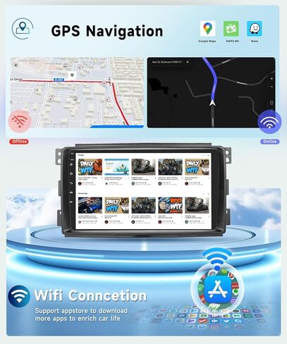 راديو سيارة 8 CORE 4G+64G لسيارة Mercedes-Benz Smart Fortwo 2005-2010 مع CarPlay/Android Auto، Podofo 9 بوصة 1280*720P IPS شاشة لمس ستيريو Android 13 GPS WiFi Bluetooth DSP SWC + كاميرا احتياطية عالية الدقة in Saudi Arabia