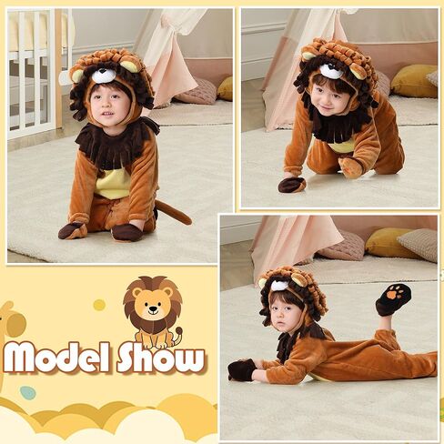 Halloween Baby Lion Costume for Toddler, Infant Cow Costume Onesie Animal Cosplay Jumpsuit Bodysuit in Saudi Arabia