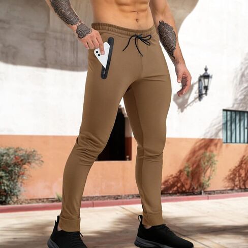 بنطال رياضي للرجال من Joggers بنطال رياضي مدبب للتمرين في صالة الألعاب الرياضية مع جيوب بسحاب in Saudi Arabia