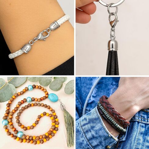 Mandala Crafts Stainless Steel Kumihimo Cord End Cap, Clasp, Ribbon Clamp, Bail Jewelry Finding Supplies Starter Kit (4mm to 9mm End Caps) in Saudi Arabia