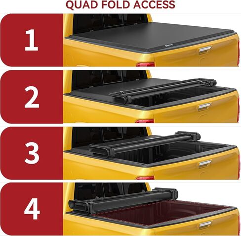 YITAMOTOR Soft Quad Fold Truck Bed Tonneau Cover Fits for Ford F-250 F-350 F250 F350 Super Duty 1999-2025 8 ft Bed in Saudi Arabia