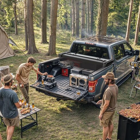YITAMOTOR Soft Quad Fold Truck Bed Tonneau Cover Fits for Ford F-250 F-350 F250 F350 Super Duty 1999-2025 8 ft Bed in Saudi Arabia