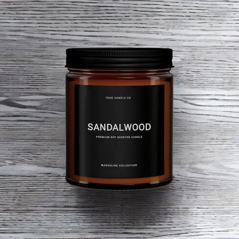 شموع معطرة 1OAK للرجال - شموع خشب الصندل - شمعة رجالية للمنزل - شمعة رجالية - قسط طويل الاشتعال - شمع الصويا in Saudi Arabia