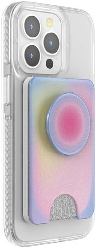 PopSockets Phone Wallet with Expanding Grip and Adapter Ring for MagSafe, Phone Card Holder, Wireless Charging Compatible, Wallet Compatible with MagSafe - All Smiles in Kuwait
