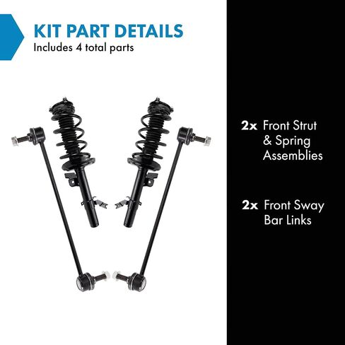 TRQ Front Suspension Kit Complete Strut & Coil Spring Assembly Sway Bar Stabilizer Link Compatible with 2016-2022 Honda Pilot in Saudi Arabia