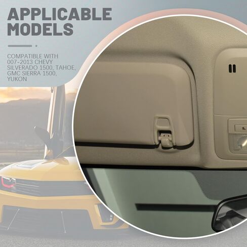 قطعتان من مشابك حاجب الشمس للسيارات، مشابك تثبيت حاجب الشمس، 95994975 حامل دعامة حاجب السيارة، ملحقات حاجب لسيارة تشيفي سيلفرادو 1500، تاهو، جي إم سي سييرا 1500 (بيج) in Kuwait