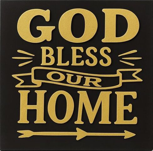 Plaque: GOD BLESS OUR HOME -Made in USA in Saudi Arabia