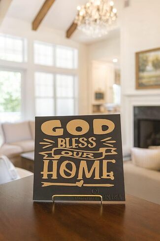 Plaque: GOD BLESS OUR HOME -Made in USA in Saudi Arabia