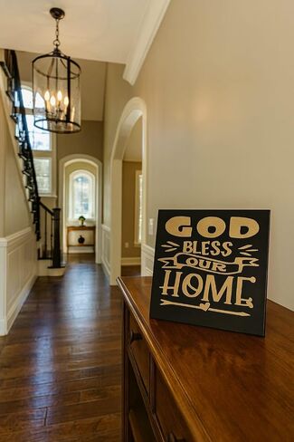 Plaque: GOD BLESS OUR HOME -Made in USA in Saudi Arabia