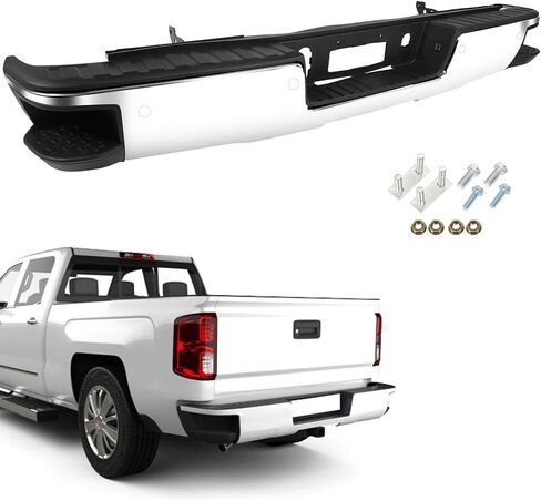 SCITOO Heavy Duty Steel Rear Bumper Roll Pan fit for 1994-2003 for Chevrolet for S10 for GMC Sonoma Texture Black Bumper,with License Plate Lights in Saudi Arabia