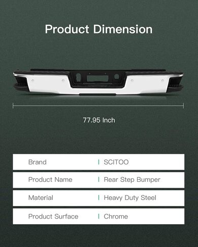 SCITOO Heavy Duty Steel Rear Bumper Roll Pan fit for 1994-2003 for Chevrolet for S10 for GMC Sonoma Texture Black Bumper,with License Plate Lights in Saudi Arabia