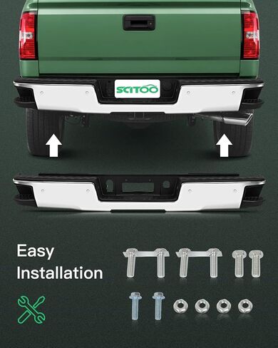 SCITOO Heavy Duty Steel Rear Bumper Roll Pan fit for 1994-2003 for Chevrolet for S10 for GMC Sonoma Texture Black Bumper,with License Plate Lights in Saudi Arabia