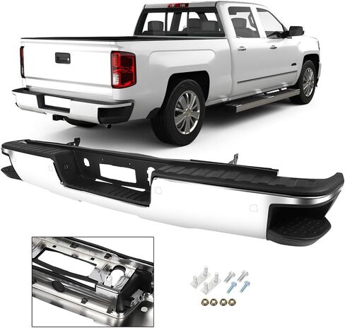 SCITOO Heavy Duty Steel Rear Bumper Roll Pan fit for 1994-2003 for Chevrolet for S10 for GMC Sonoma Texture Black Bumper,with License Plate Lights in Saudi Arabia