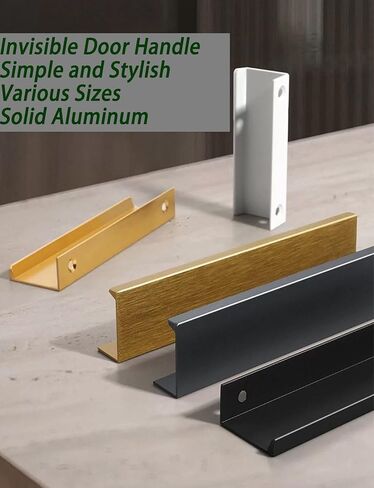 Minimalist Concealed Cabinet Pull, Edge Pulls, Right Angle Flush-Mount Handle for Wardrobe, Drawer/Full-Length Closet Doors(Bronze,1.2x32x15x1200mm) in Saudi Arabia