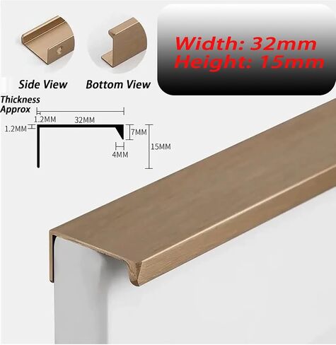 Edge Pulls, Corner Recessed Handle - Minimalist Invisible Drawer Pull for Kitchen Cabinets, Wardrobe, Tall Cabinets & Drawers(Milk,L 60 x H 1.5cm) in Saudi Arabia