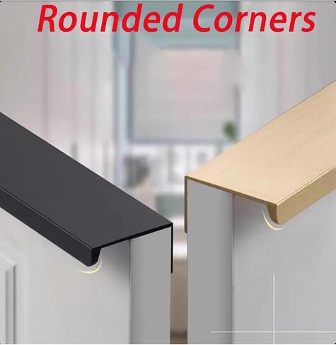 Edge Pulls, Corner Recessed Handle - Minimalist Invisible Drawer Pull for Kitchen Cabinets, Wardrobe, Tall Cabinets & Drawers(Milk,L 60 x H 1.5cm) in Saudi Arabia