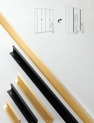 Edge Pulls, Corner Recessed Handle - Minimalist Invisible Drawer Pull for Kitchen Cabinets, Wardrobe, Tall Cabinets & Drawers(Milk,L 60 x H 1.5cm) in Saudi Arabia