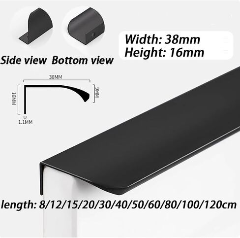 Minimalist No-Drill Edge Trim Pull Handle - Flat Profile Hidden Grip Bar for Wardrobes, nightstands, Other Cabinet Doors(2 Pack -Bronze Gold,L 500mm) in Saudi Arabia