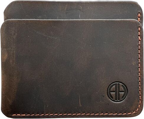 ZeroFold Slim Credit Card Holder – Men's Minimalist Handmade Full Grain Leather Wallet, Hand-Burnished & Oiled Finish, Super slim & Holds up to 8 Cards in Saudi Arabia