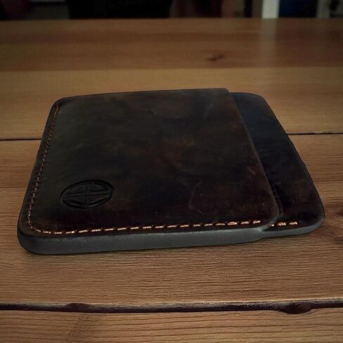 ZeroFold Slim Credit Card Holder – Men's Minimalist Handmade Full Grain Leather Wallet, Hand-Burnished & Oiled Finish, Super slim & Holds up to 8 Cards in Saudi Arabia