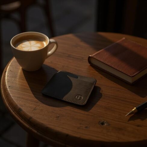 ZeroFold Slim Credit Card Holder – Men's Minimalist Handmade Full Grain Leather Wallet, Hand-Burnished & Oiled Finish, Super slim & Holds up to 8 Cards in Saudi Arabia