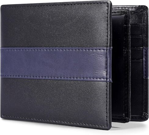 محفظة Swallowmall من الجلد الطبيعي RFID للرجال، محفظة ثنائية الطي للرجال مع 16 حامل بطاقة و1 نافذة لبطاقة الهوية هدية له in Kuwait