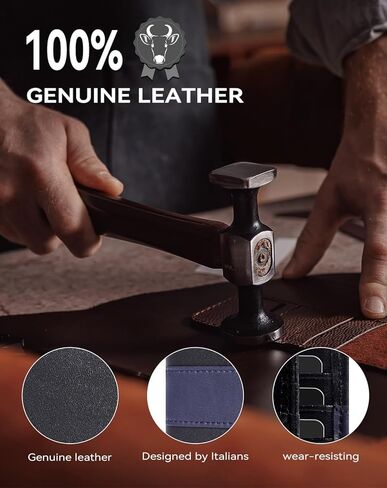 محفظة Swallowmall من الجلد الطبيعي RFID للرجال، محفظة ثنائية الطي للرجال مع 16 حامل بطاقة و1 نافذة لبطاقة الهوية هدية له in Kuwait