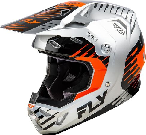 خوذة Fly Racing Adult Formula CP Slice، معتمدة من DOT/FMVSS 218 (رمادي/برتقالي/أسود، 2X-Large) in Kuwait