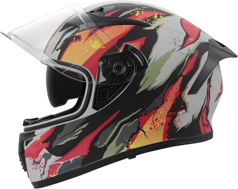 Full Face Motorcycle Helmet DOT Certified – Lightweight ABS Shell, Street Bike Model with Sunshield & Clear Visor, Ventilation System, Removable Liner for Men & Women in Kuwait
