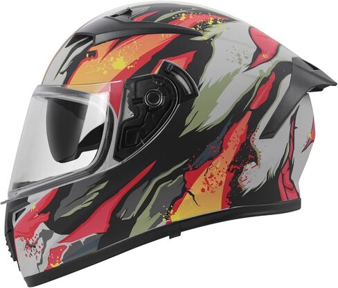 Full Face Motorcycle Helmet DOT Certified – Lightweight ABS Shell, Street Bike Model with Sunshield & Clear Visor, Ventilation System, Removable Liner for Men & Women in Kuwait