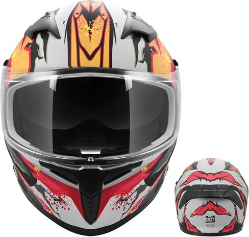 Full Face Motorcycle Helmet DOT Certified – Lightweight ABS Shell, Street Bike Model with Sunshield & Clear Visor, Ventilation System, Removable Liner for Men & Women in Kuwait