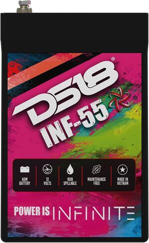DS18 INF-55AH 1750 واط AGM خلية طاقة 12 فولت بطارية صيانة مجانية M6 محطة بولت - أداء عالي لصوت السيارة، رياضة السيارات، الدراجات النارية، جت سكي، ATV وUTV in Saudi Arabia