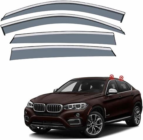 واقيات المطر للزجاج الأمامي للسيارة BMW X6 MK2-F16 2015-2019، حاجبات الرياح للنافذة الأمامية والخلفية، حاجبات مقاومة للماء للنوافذ، ملحقات خارجية in Saudi Arabia