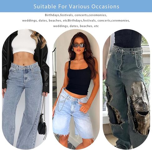 حزام سلسلة على شكل نجمة، سلسلة خصر على شكل نجمة فضية قابلة للتعديل مقاس 99 سم، زخرفة حزام Y2K عصري لفساتين التنانير والجينز، هدية للنساء والفتيات in Kuwait