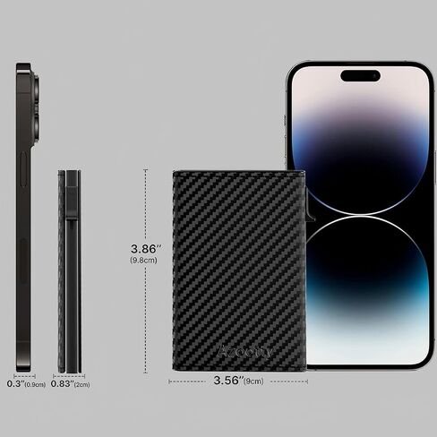Mens Wallet Card Holder, Mens Minimalist Wallet 6-10 Cards, Slim Compact Wallet with Money Clip & ID Window, RFID Blocking Smart Pop Up Card Wallet, Metal Aluminum Credit Card Holder Bifold Wallet in Saudi Arabia