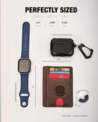 محفظة Airtag الفاخرة محفظة حامل بطاقات RFID مع حامل Airtag مدمج - محفظة بطاقات جلدية قابلة للطي بجيب أمامي رفيع وبسيط للرجال مع نافذة لبطاقة الهوية (أسود فاخر) in Kuwait