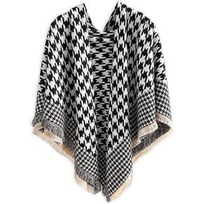 Winter Warm Cashmere Shawl Large Scarf Women Houndstooth Check Pashmina Scarves With Tassel Soft Thicken Wrap Cape in Kuwait
