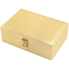 Convenience and Tidiness PU Leather Jewelry Boxes for Women,2 Layer Large Jewelry Storage Box with Lock for Necklaces Bracelets Earrings Rings Storage Necklace Bracelet Bracelets Compartments in Saudi Arabia