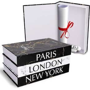 Decorative Books for Home Decor - Set of 3 Faux Coffee Table Books for Modern Home Decoration, Fake Stacked Bookbox Set for Bookshelf, Coffee Table Decor in Saudi Arabia