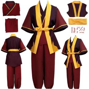 Men Zuko Costume Movie Zuko Uniform Adult Outfit Halloween Red Suit in Saudi Arabia