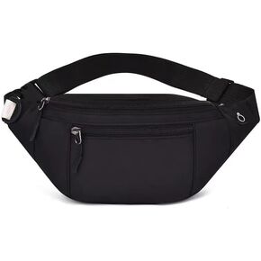 Crossbody Fanny Pack for Men Women, Fashion Waist Bag Pack with Adjustable Strap for Outdoors, Casual Belt Bag for Travel Walking Running(Black) in Saudi Arabia